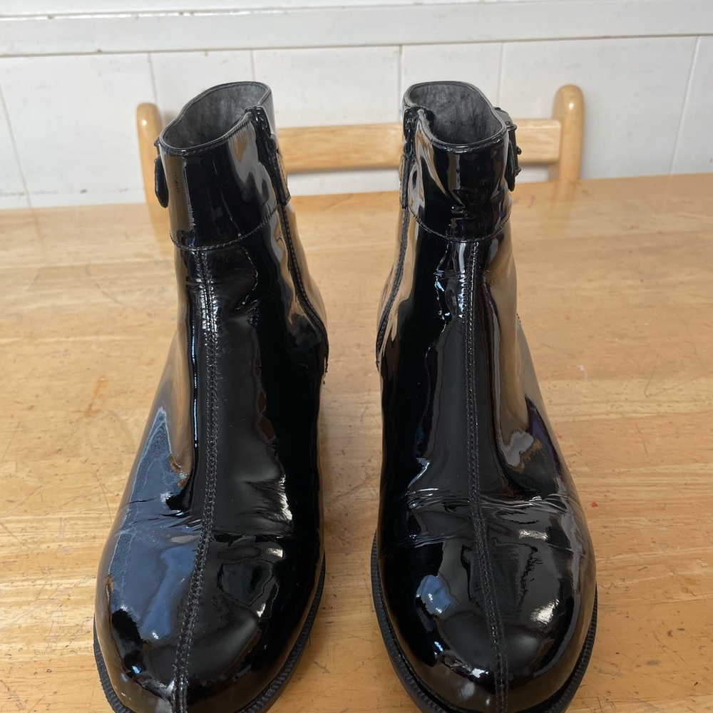 Cole Haan Black Patent Leather Ankle Boots